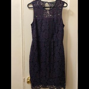 Lace Eggplant and Blue Dress